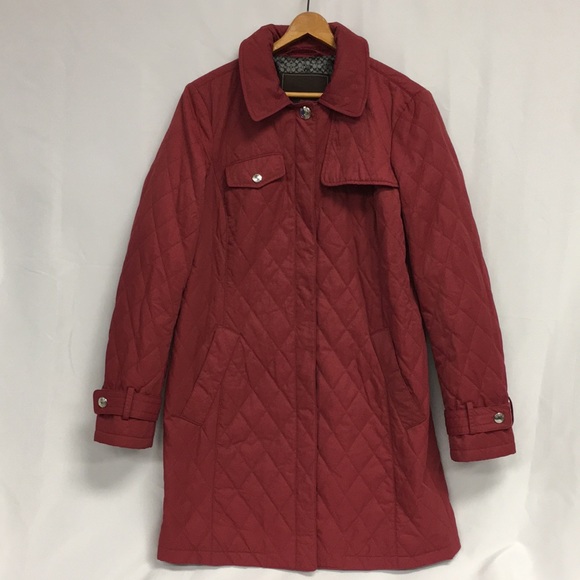 Coach Jackets & Blazers - Coach Red Quilted Jacket M